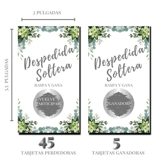 Bachelorette Party - Despedida De Soltera - 50 Scratch Off Cards - Bridal Shower - Picture 3 of 4